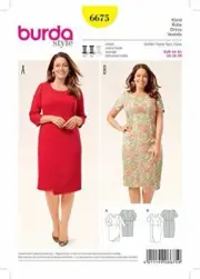 Burda Sewing Pattern 6675 Misses Wrap Skirt Effect Dresses Size 18-28