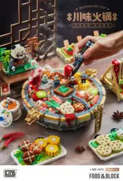 LOZ Building Blocks Sichuan Food Hot Pot Bricks Set Toys Kit Creative Kids Gift