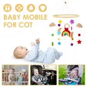 Baby Musical Crib Mobile Wooden Hanging Baby Bed Bell with Felt Balls xiZdC