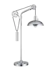 Abraham + Ivy Neo Polished Nickel Table Lamp With Solid Wheel Pulley System