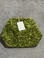 COS Sparkly OVERSIZED SEQUINNED FRAMED CLUTCH BAG Green BNWT Super Rare!
