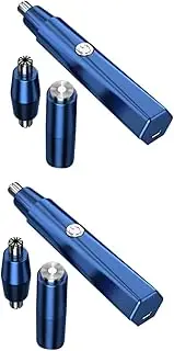 Ipetboom 2 Sets Multi-function Electric Eyebrow Razor Nose Ear Hair Trimmer Nasal Cavity Cleaner Beard Raz