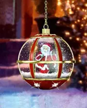 Holiday Musical Snow Globe Santa Hanging Lamp by Jumbl