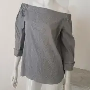 DECJUBA Size S Women's Check Paige Off Shoulder Top NWT