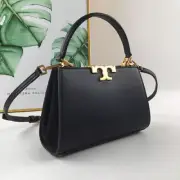 Tory Burch Eleanor Black Leather Tote Bag Outlet New