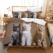 3D Cat Kitty Quilt Cover Set Bedding Set Pillowcases 32