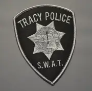 Tracy California Police S.W.A.T. Subdued Black/Silver Patch #1 ++ Mint CA