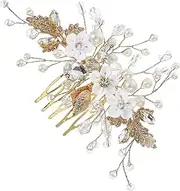 [SAFIGLE] Elegant Bridal Hair Comb Handmade Flower Rhinestone Crystal Comb Wedding Headpieces for Women