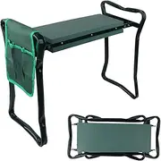 Garden Kneeler and Seat, Heavy Duty Foldable Gardening Stool Kneeling Bench with Tool Storage Pouch and Soft EVA Kneeling Pad for Women Men Gardener