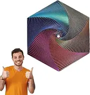 Fractal Fidget Hexagon,3D Printed Hexagon Fidget Toy,Colorful Fidget Cubes Sensory Toys, Mindful Meditation Tool,Hexagon Spiral Fidget Toy, Stress and Anxiety Fidget Toy for Adults（3 Color Gradient）