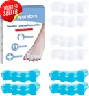 Toe Separators 4 Pairs Gel Spacers Bunion Corrector Pain Relief Blue White
