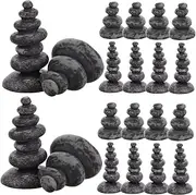 SOPOTUTU 20pcs Rockery Ornaments Japanese Garden Decor Stacking Stones Rock Garden Decor Stacking Rocks Fish Tank Rockery Light Grey Resin