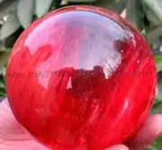 WHOLESALE PRETTY CHERRY Red QUARTZ RARE CRYSTAL SPHERE BALL 75-80mm