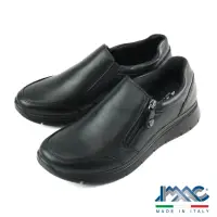 在飛比找momo購物網優惠-【IMAC】義大利厚底氣墊側拉鍊懶人休閒鞋 黑色(45594