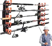 Xatteua Fishing Pole Racks For Wall | Fishing Pole Organizer Wall-Mounted | Space-Saving Hanger For Stick Tackle Horizontal Mounting