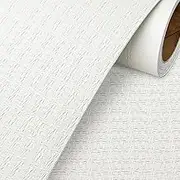 Livelynine Woven Grasscloth White Textured Wallpaper Stick and Peel Paintable Wallpaper for Bathroom Bedroom Vinyl Prepasted Embossed Wallpaper Self Adhesive Contact Paper for Cabinets 40cm×2m