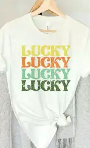 Lucky Retro Vintage St Patricks Day Graphic Tee