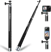 REYGEAK Extension Selfie Stick Long Pole Invisible, Light Carbon Fiber Extension Monopod for Go Pro Max Hero 11 10 9 8 7 6 One X2 X3 RS Go 3 DJI Action 3 4 Accessories (300cm)