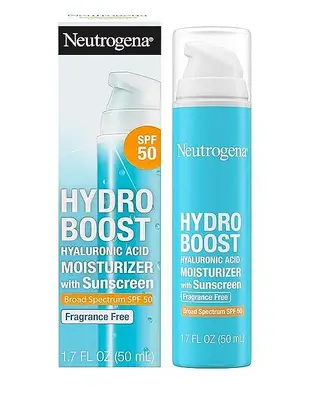 全新Neutrogena 露得清 Hydro Boost 保濕臉部防曬乳液SPF 50,不致粉刺和無香料(50ml)