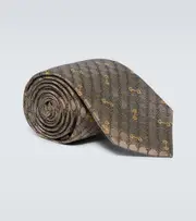 [Gucci] Gucci GG silk jacquard tie One Size neutrals