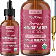 Hormone Balance Liquid Drops | With Stinging Nettle, Black Cohosh, Red Raspberry Leaf, Chasteberry | Menopause, Hot Flash, & PMS Relief Menstrual Herbal Support Tincture | Vegan Formula | 2oz
