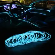 Car Interior Decorative Lamps Strips Atmosphere Lamp Cold Light Decorative Dashboard Console Auto LED Ambient Lights 5M - Blue Light strip