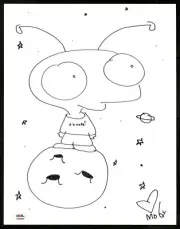 Moby 11 x 14 ORIGINAL ART Wait For Me Alien Bug World SIGNED PSA/DNA Autographed