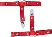 [GAROZATION] Leg Binding Rings for Women Womans Belts Waist Leg Cincher Cage Punk Elastic Punk Silk Stockings for Women Rings Leg White