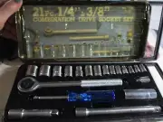 21 Piece 1/4" & 3/8" Metric Size Socket Set in Plastic Case by Royce NOS