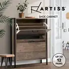 Artiss Shoe Cabinet Shoes Rack Storage Wooden Organizer Shelf Cupboard Metal