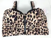 NWT Victorias Secret KNOCKOUT Animal Front Close Sports Bra Medium Support 38DD