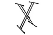 Crown Soundart Deluxe Heavy Duty X-Style Double Braced Height Adjustable Keyboard Stand (Black)