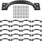 20 Pcs Black 5.5 Inch Antique Vintage Barn Door Handles, Cabinet Hardware Pulls for Kitchen Cupboard Furniture Drawer Cabinet