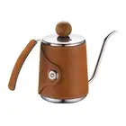Accuracy Brewing Coffee Kettle In Brown With Gooseneck Spouts and Cover