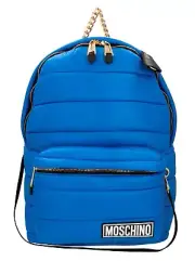 MOSCHINO QUILTED HOODED LOGO BACKPACK BAG MADE IN ITALY A76188215