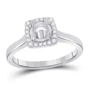 14k White Gold Round Diamond 1/2 Ct Rd Center Bridal Semi-Mount Ring 1/4 Ctw