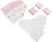 GARIOUANS 3Sets Hats Unisex Newborn Sleep Sack Soft Cotton Wrap for Boys Multipurpose Receiving Blanket for Spring Autumn Use