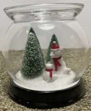 BATH & BODY WORKS 3-WICK CANDLE HOLDER POLAR BEAR CLOCHE PEDESTAL NEW
