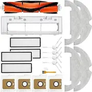 Replacement Parts Kit for Dreame D10 Plus RLS3D Spare Parts, 1 Main Brush, 1 Main Brush Cover, 4 HEPA Filter, 4 Side Brush, 4 Mop Pads, 4 Dust Bags,1 Cleaning Tool