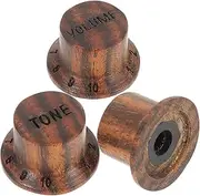 BIUDECO 3pcs Wooden Guitar Knob Volume and Tone Control Knobs for Electric Guitar Durable Zebra Finish and Amplifiers for Musicians