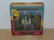 Factory Sealed 500 Piece Dowdle Folk Art Puzzle-Imaginary Dragons