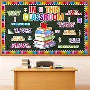 Arosche Classroom Bulletin Board Decorations Set Inspiring Sentences Cutouts in This Classroom Motivational Affirmation Welcome Back to School Bulletin Board for Classroom Chalkboard Wall Door