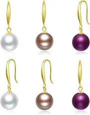 [JAXXEL] Pearl Earrings for Women,Pearl Drop Earrings Set 18K Gold Plated Hypoallergenic Earrings Pearl Drop Earrings Fine Jewelry for Women