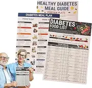 Food List Chart - Diet Food List Charts | 3PC Healthy Diet Tracking Planner | Daily Whole Grains Oats Quinoa Beans Meal Planner With Clear Information For Middle Aged, Elderly, Teen