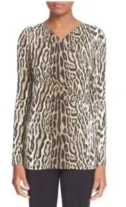 NWT Roberto Cavalli Leopard Print Jersey Top 38 $790