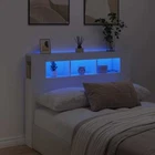 LED Lights Headboard Cabinet Wooden Bed Head Storage Bedhead Double Size 140cm