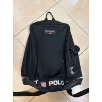 在飛比找蝦皮購物優惠-polo sport 古著拉鍊黑色後背包 二手