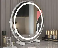 在飛比找樂天市場購物網優惠-梳妝臺鏡子可調節化妝鏡led帶燈可旋轉360度宿舍用女補光美