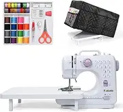 Mini Sewing Machine for Beginners (Includes Cover with Storage Pockets, Extension Table And Sewing supplies set) by Kalatic KT-051-AU-A4