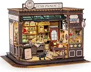 BenBen Miniature House Kit, DIY Miniature Coffee Shop with LED Lights, Furniture, Mini House Building Kit for Stress Relief & Home Décor, 3D Doll House Craft Projects for Adults, Teens